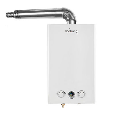 10 리터 220V 가스 워터 히터 강제 배기형 흰색 LED 20Kw